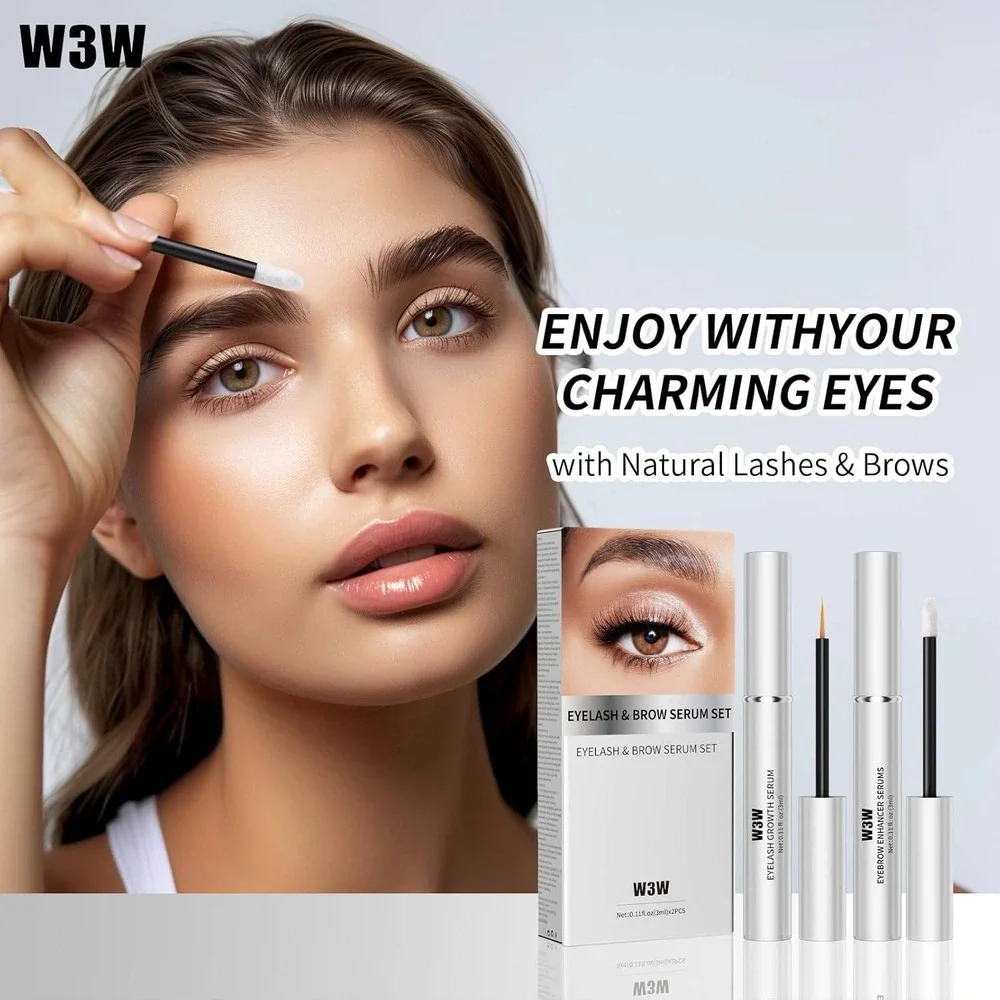 W3W Eyelash and Brow Serum‎ Set for Fuller Longer Thicker Brows Lashes